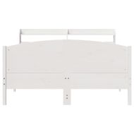 Рамка за легло без матрак, бял, 120x200 см, бор масив