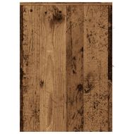 Тесен скрин за баня с колелца, старо дърво, инженерно дърво