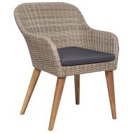 Градински трапезен комплект, 3 части, кафяв