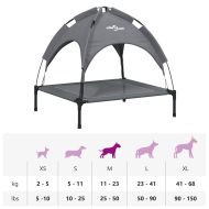 Кучешко легло със сенник, антрацит, Оксфорд плат и стомана