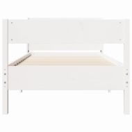 Рамка за легло без матрак, бял, 90x190 см, борово дърво масив