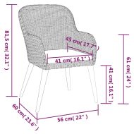 Градински трапезен комплект с възглавници, 5 части, кафяв