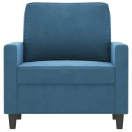 Кресло, синьо, 60 см, кадифе