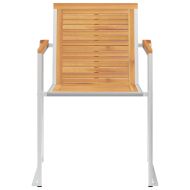 Градински столове, 4 бр, с възглавници, тиково дърво масив