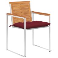 Градински столове 8 бр с възглавници масивно акациево дърво