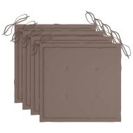 Градински столове, 4 бр, с възглавници, тиково дърво масив