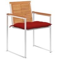 Градински столове 8 бр с възглавници масивно акациево дърво