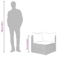 Градински ъглов диван с възглавници, сив, полиратан