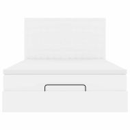 Османска легло с матрак, бяло, 140x200 см, изкуствена кожа