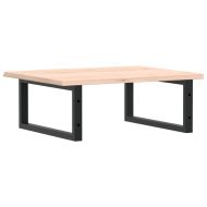 Стенен рафт за мивка, стомана и масивно дърво дъб