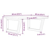 Стенен рафт за мивка, стомана и масивно дърво дъб