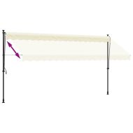 Прибираща се тента, кремава, 400x150 см, плат и стомана