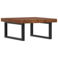 Стенен рафт за мивка, стомана и масивно дърво дъб