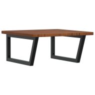 Стенен рафт за мивка, стомана и масивно дърво дъб