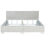 Рамка за легло, сива, естествен ратан, 160x200 cм
