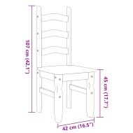 Трапезни столове 2 бр "Corona" бели 42x47x107 см бор масив