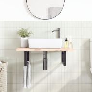 Рафтови скоби за мивка, 2 бр, черен, правоъгълни, стомана