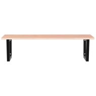 Стенен рафт за мивка, стомана и масивно дърво дъб