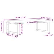 Стенен рафт за мивка, стомана и масивно дърво дъб