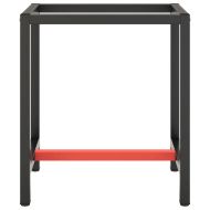 Рамка за работна маса матово черно и червено 70x50x79 см метал