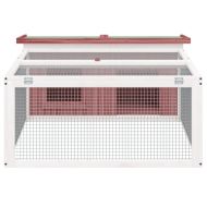 Клетка за зайци мока 117,5x97x47,5 см борово дърво масив