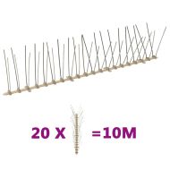 4-редови пластмасови шипове срещу птици и гълъби, 20 бр, 10 м