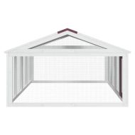 Кафез за открито, мока, 200x112,5x74 см, борово дърво масив