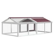 Кафез за открито, мока, 200x112,5x74 см, борово дърво масив