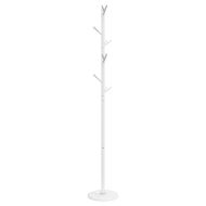 Закачалка за връхни дрехи бяла 175 см прахово боядисано желязо