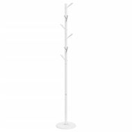 Закачалка за връхни дрехи бяла 175 см прахово боядисано желязо