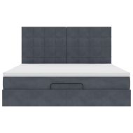 Османска легло с матраци, тъмносиво, 160x200 см, кадифе