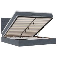 Османска легло с матраци, тъмносиво, 160x200 см, кадифе