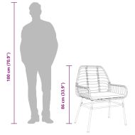 Градински комплект 3 части с възглавници кафяв полиратан стъкло