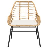 Градински комплект с възглавници 7 части кафяв полиратан стъкло