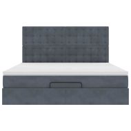 Османска легло с матраци, тъмносиво, 160x200 см, кадифе