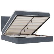 Османска легло с матраци, тъмносиво, 160x200 см, кадифе