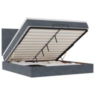 Османска легло с матраци и LED, тъмносиво, 160x200 см, кадифе