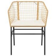 Градински комплект с възглавници 7 части кафяв полиратан стъкло