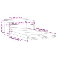 Подов разтегателен диван 2-в-1 черен 112x174x55 см текстил