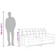 2-местен диван, сив, 140 см, изкуствена кожа