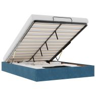 Османска рамка за легло без матрак, тъмносиня, 140x190см кадифе