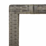 Градински бистро комплект с възглавници 9 части сив полиратан