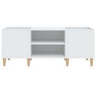 Шкаф за плочи, бял, 121x38x48 см, инженерно дърво