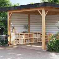 Кухненски шкафове за открито, MEPPEL, 3 бр, бор масив