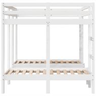 Рамка за тройно легло, бяло, 140x200/70x140 см, бор масив