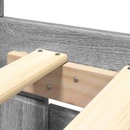 Рамка за легло с табла, сив сонома, 180x200 см, инженерно дърво