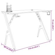 Гейминг бюро с Y-образни крака, черно, 110x60x75 см