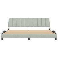 Рамка за легло без матрак Hanko, светлосива, 200x200 см, кадифе