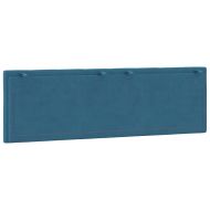 Мека табла за легло Hanko, синя, 160 см, кадифе