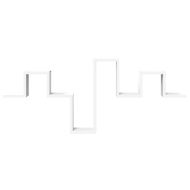 Стенен рафт, бял, 104,5x10x43 см, инженерно дърво